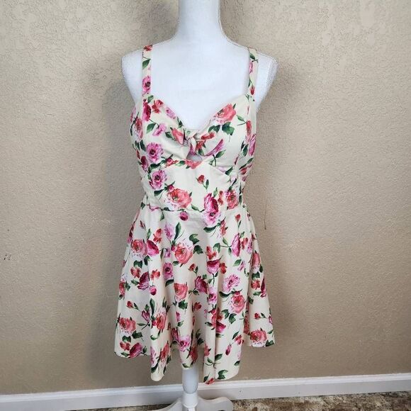 Speechless Dresses & Skirts - Speechless  Pink and Orange Floral on Cream Mini Sundress Size XXL (Jr) 4844